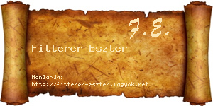 Fitterer Eszter névjegykártya